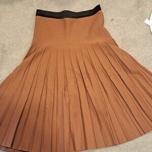 Brown Pleated Skirt